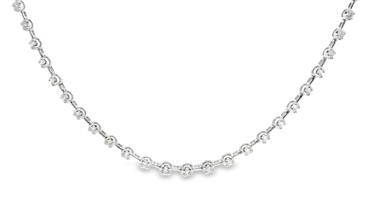 3.39CT Diamond Necklace 14k White Gold