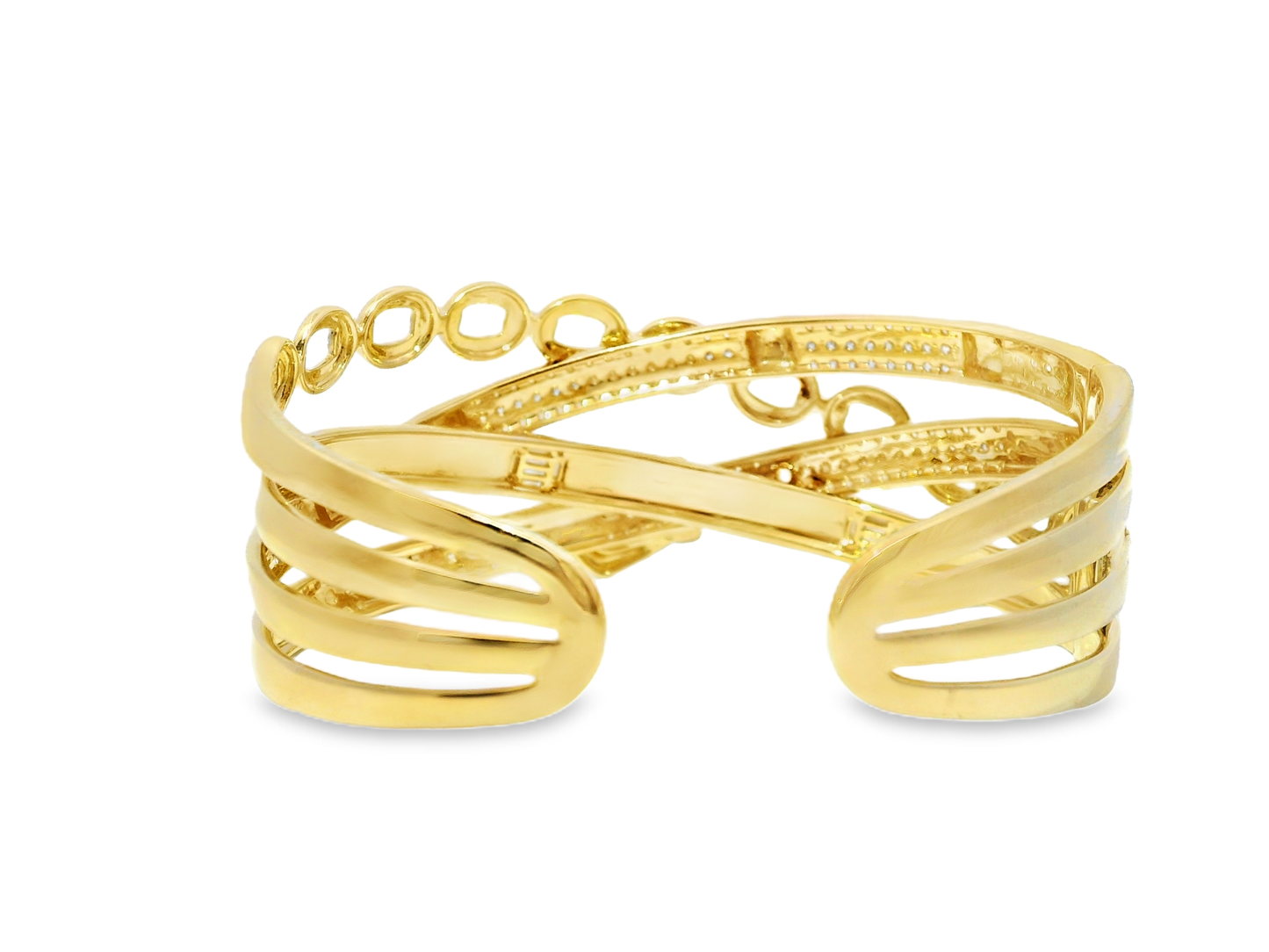 3.80CT Diamond Bangle 14K Yellow Gold