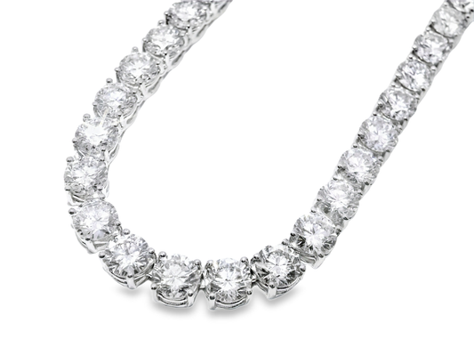 40.04CT Lab Diamond Tennis Necklace 14K White Gold
