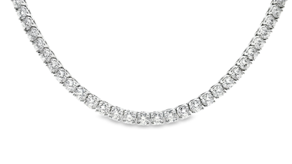 23.84CT Lab Diamond Tennis Necklace 14K White Gold