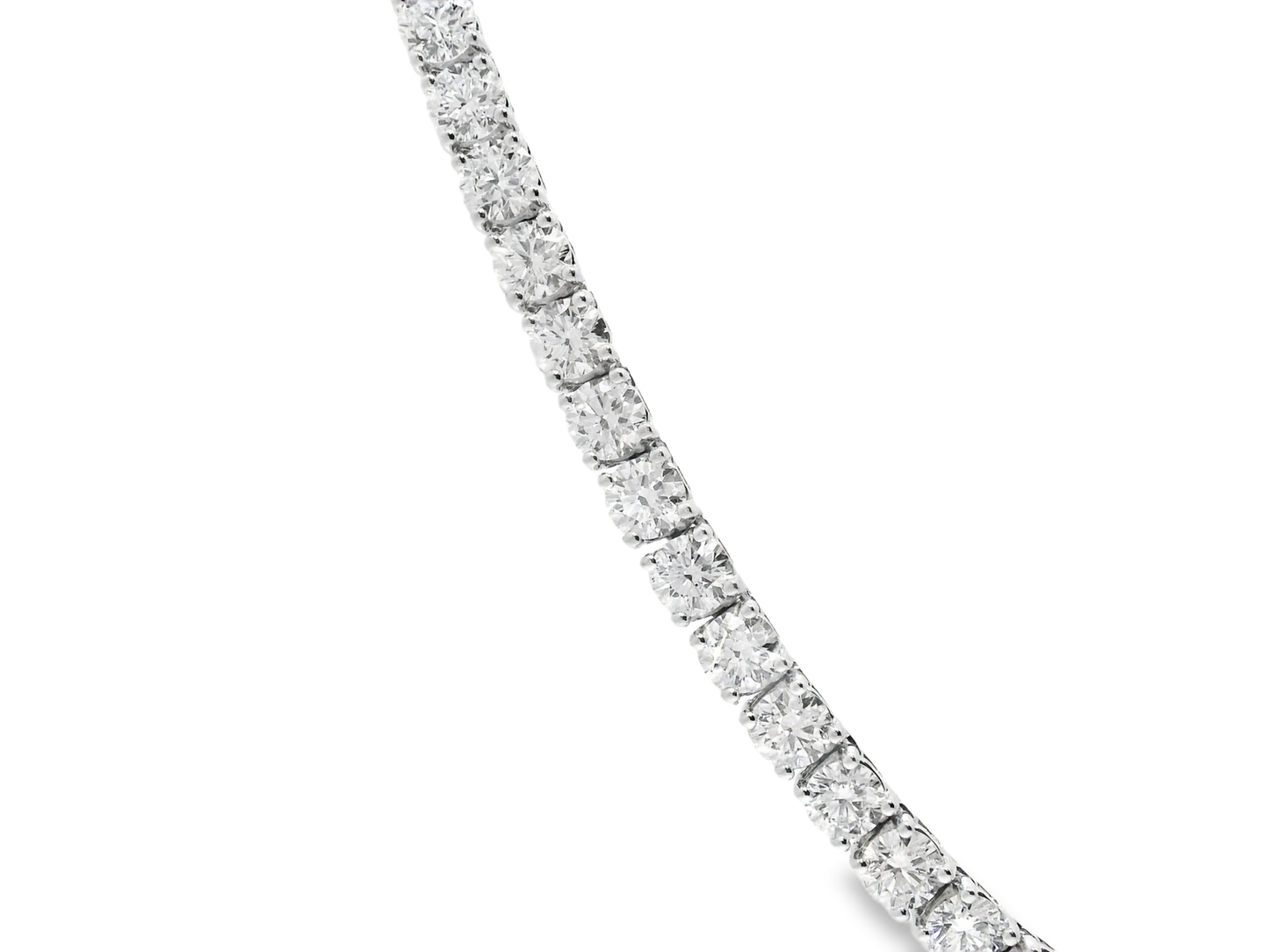 23.84CT Lab Diamond Tennis Necklace 14K White Gold
