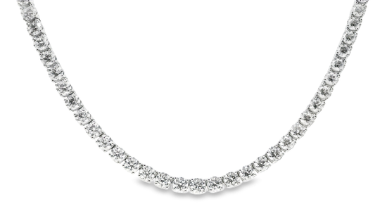 29.05CT Lab Diamond Tennis Necklace 14k Gold
