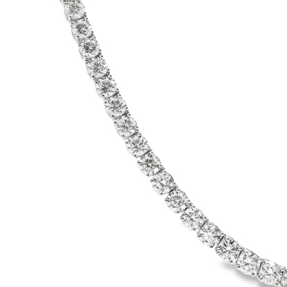 33.25CT Lab Diamond Tennis Necklace 14K White Gold