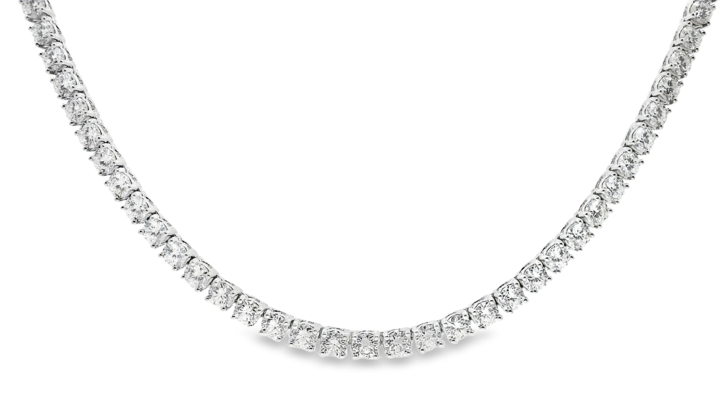 18.53CT Lab Diamond Tennis Necklace 14K White Gold