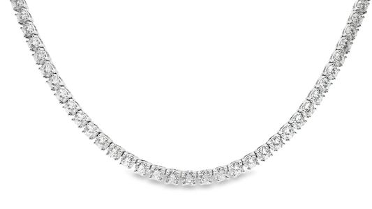 18.53CT Lab Diamond Tennis Necklace 14K White Gold