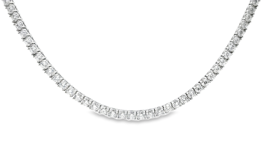13.63CT Lab Diamond 14K White Gold Tennis Necklace