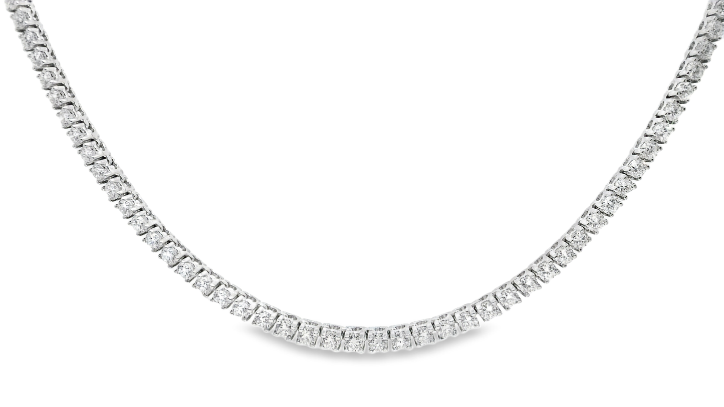 8.25CT Lab Diamond Tennis Necklace 14K White Gold