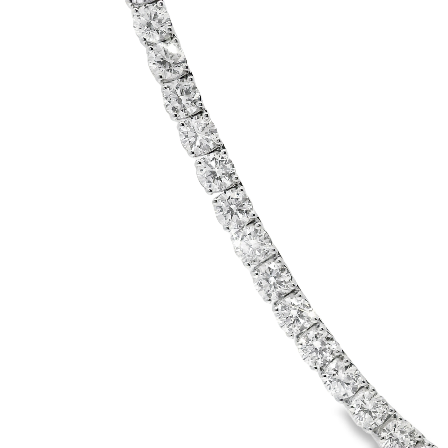 27.54CT Lab Diamond Tennis Necklace 14K White Gold