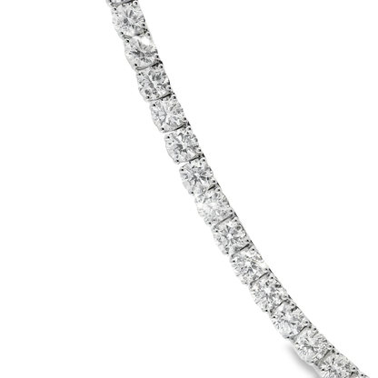 27.54CT Lab Diamond Tennis Necklace 14K White Gold