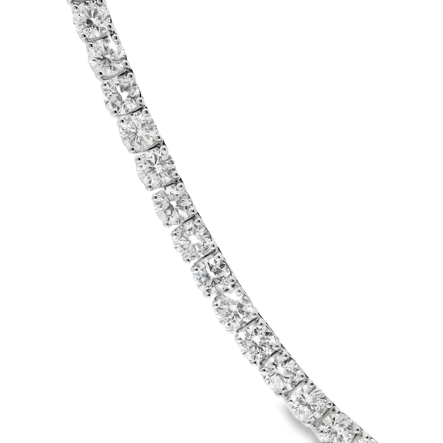 27.54CT Lab Diamond Tennis Necklace 14K White Gold
