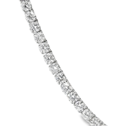 27.54CT Lab Diamond Tennis Necklace 14K White Gold