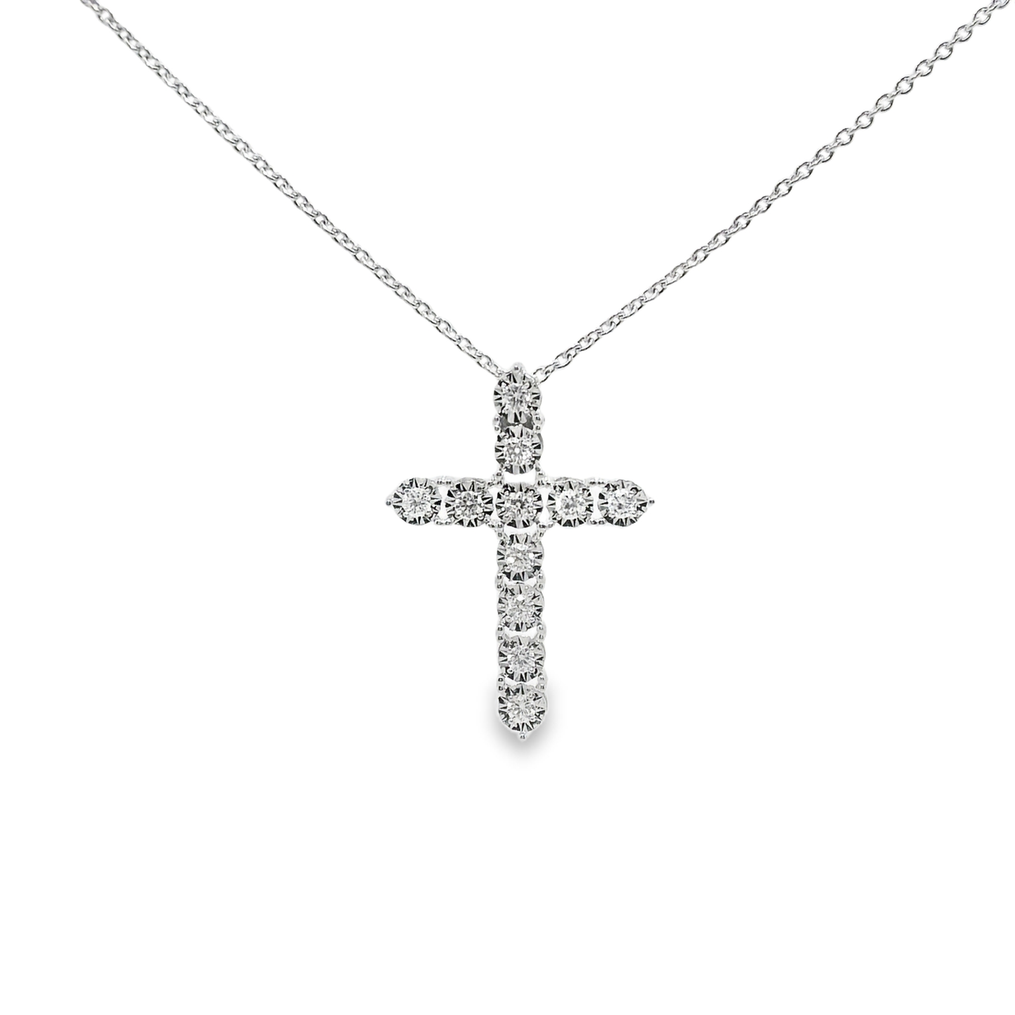 0.25CT Diamond Cross 14k White Gold