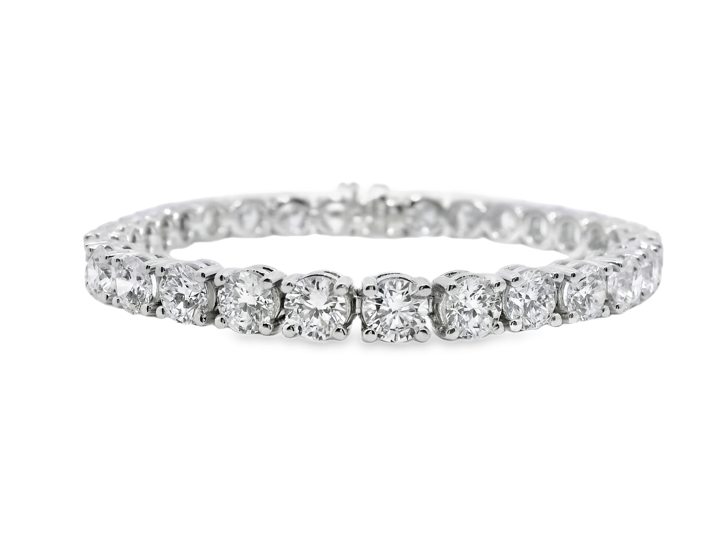 23.76CT Lab Diamond Tennis Bracelet 14k White Gold