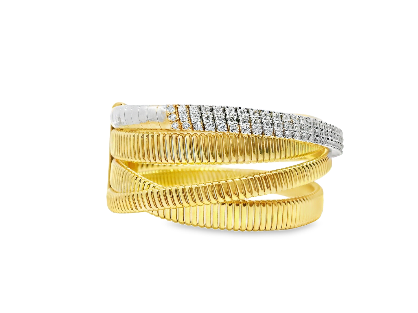 4.55CT Diamond Bangle 14K Yellow Gold