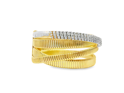 4.55CT Diamond Bangle 14K Yellow Gold