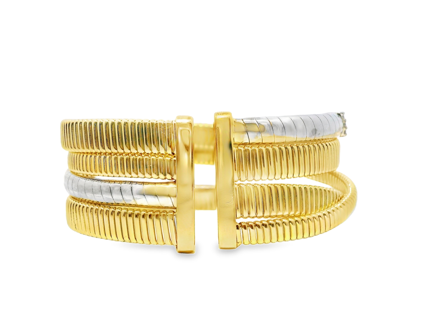 4.55CT Diamond Bangle 14K Yellow Gold