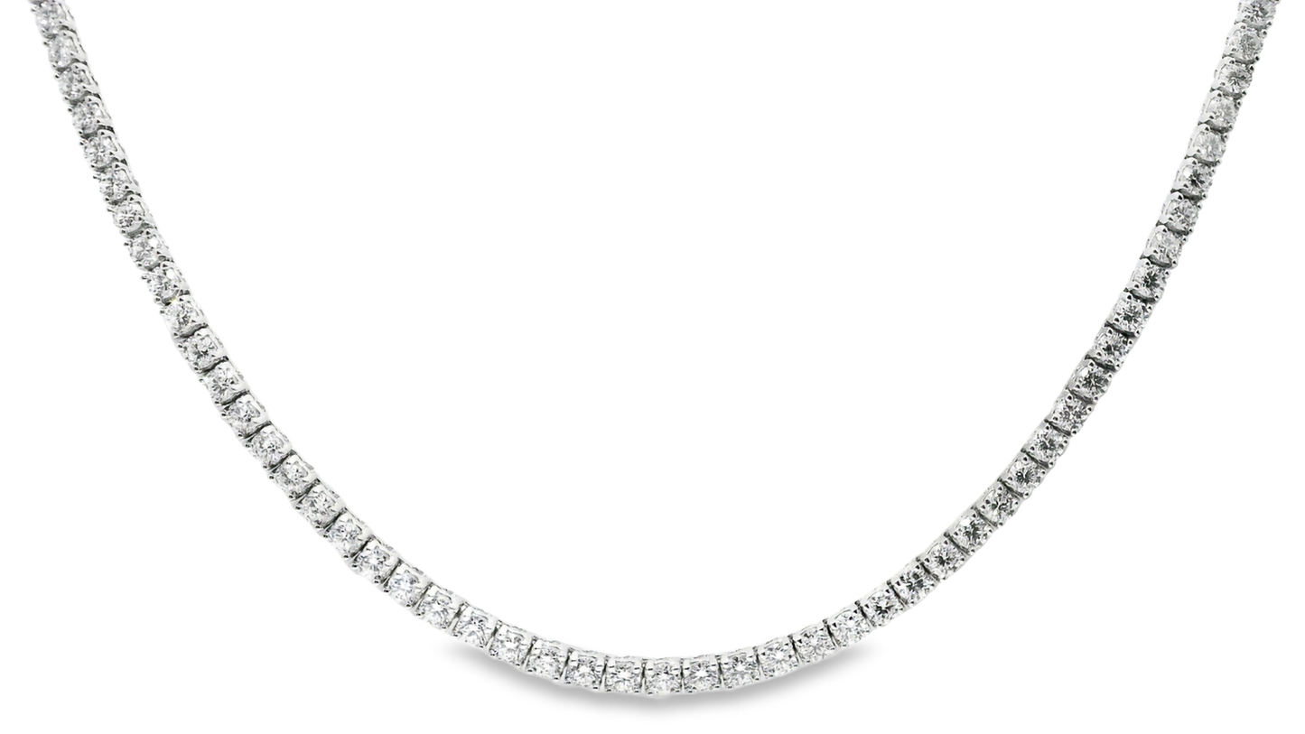 11.04Ct Lab Diamond Tennis Necklace 14K White Gold