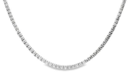 11.04Ct Lab Diamond Tennis Necklace 14K White Gold