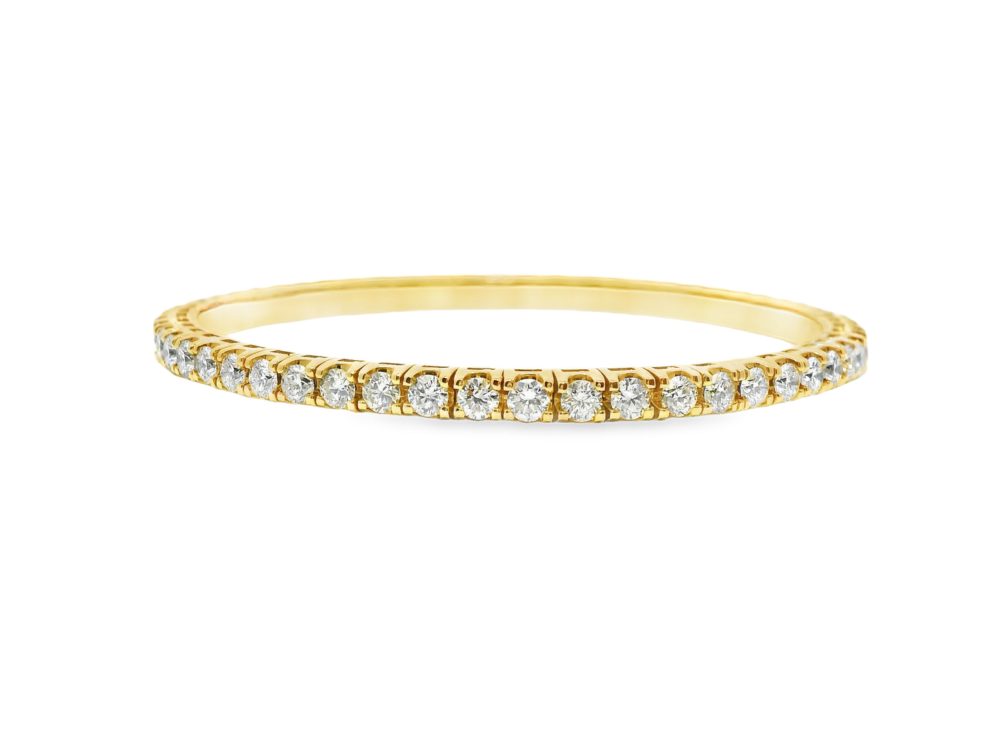 4.81CT Diamond Stretch Bangle 18k Yellow Gold