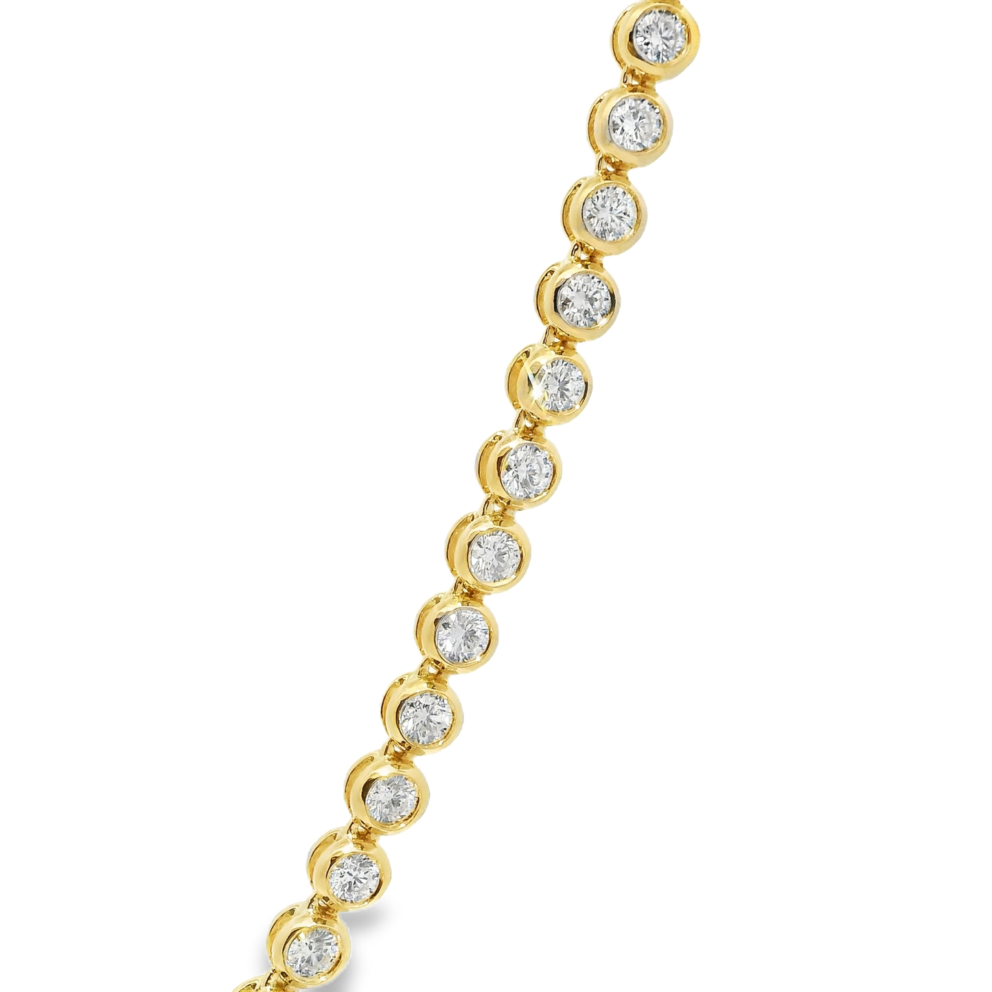 7.20CT Diamond Bezel Tennis Necklace 14k Yellow Gold