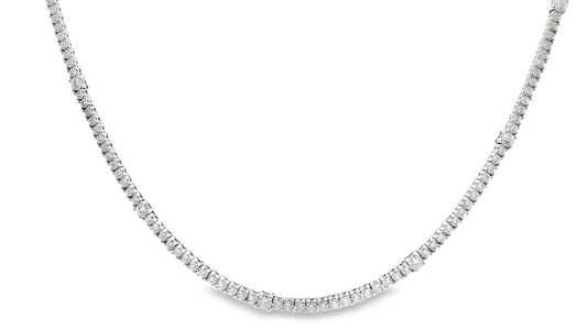 7.11CT Diamond  Tennis Necklace 14k White Gold