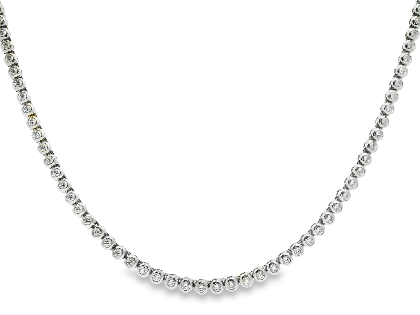 3.46CT Diamond  Tennis Necklace 14k White Gold