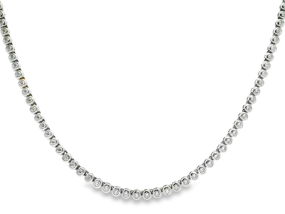 3.46CT Diamond  Tennis Necklace 14k White Gold