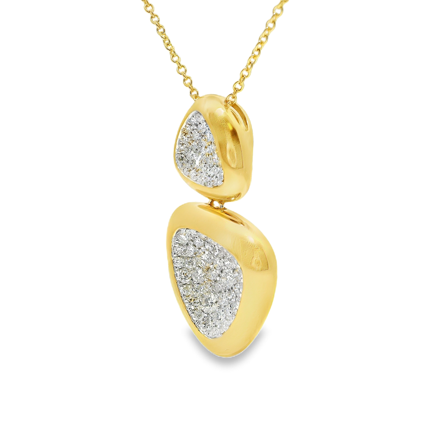 0.77CT Diamond Triluxe Pendant 14k Yellow Gold