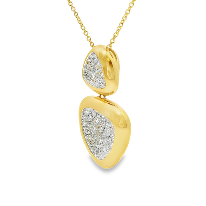 0.77CT Diamond Triluxe Pendant 14k Yellow Gold