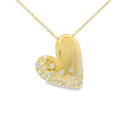 1.42CT Heart Pendant 14K Yellow Gold