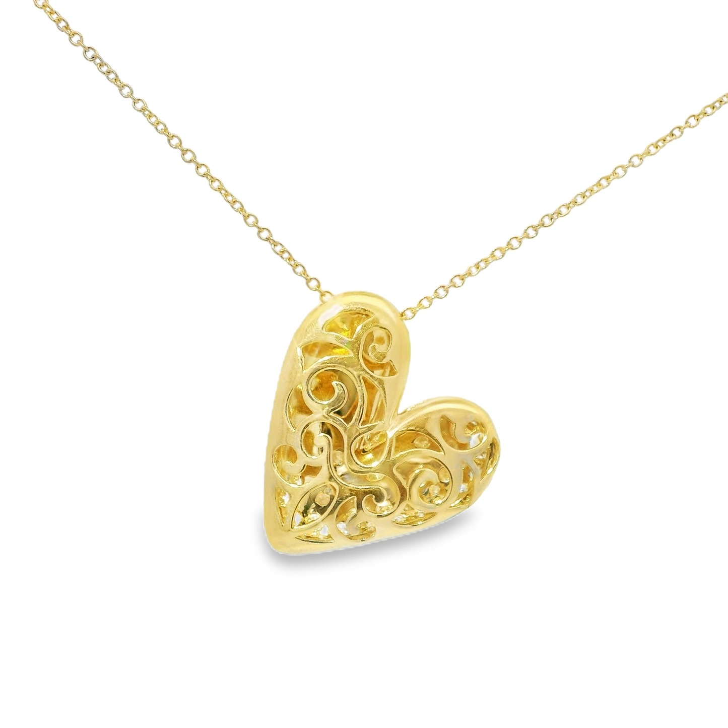 1.42CT Heart Pendant 14K Yellow Gold