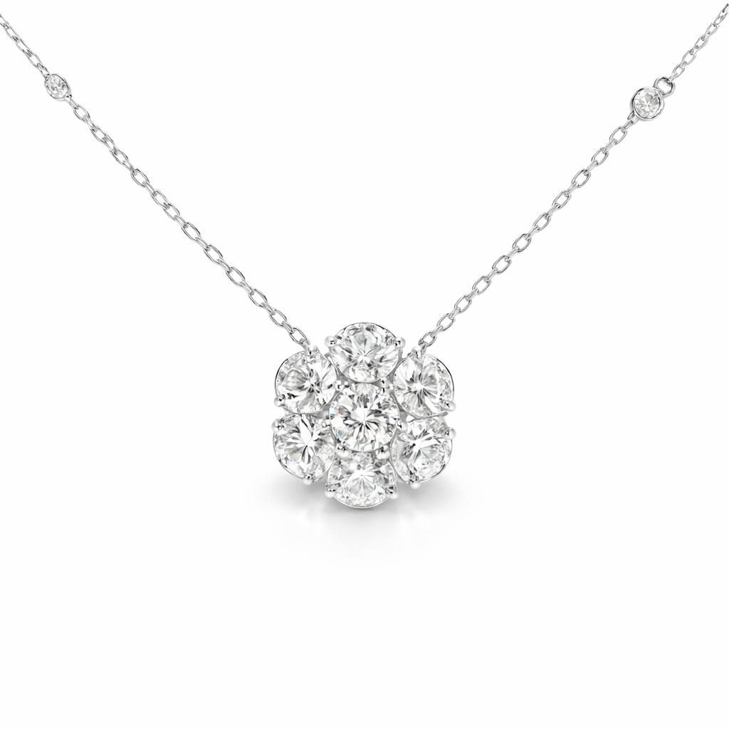 2.35CT Diamond Pendant 14k White Gold