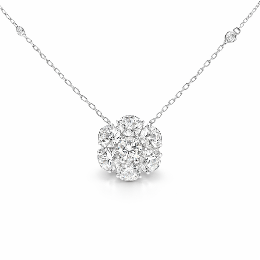2.35CT Diamond Pendant 14k White Gold