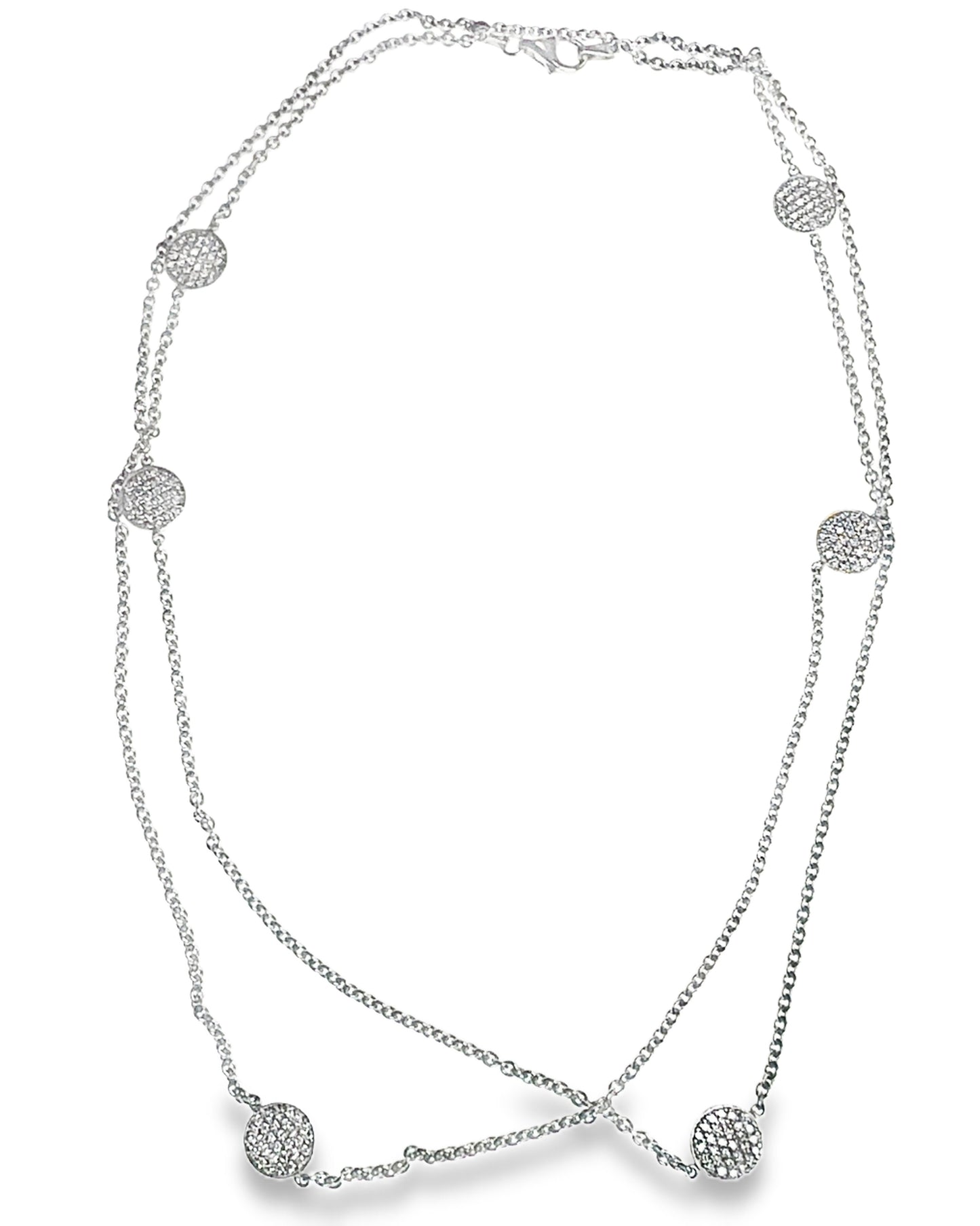 3.22CT Diamond Necklace 14k White Gold