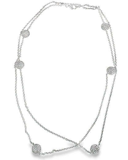 3.22CT Diamond Necklace 14k White Gold