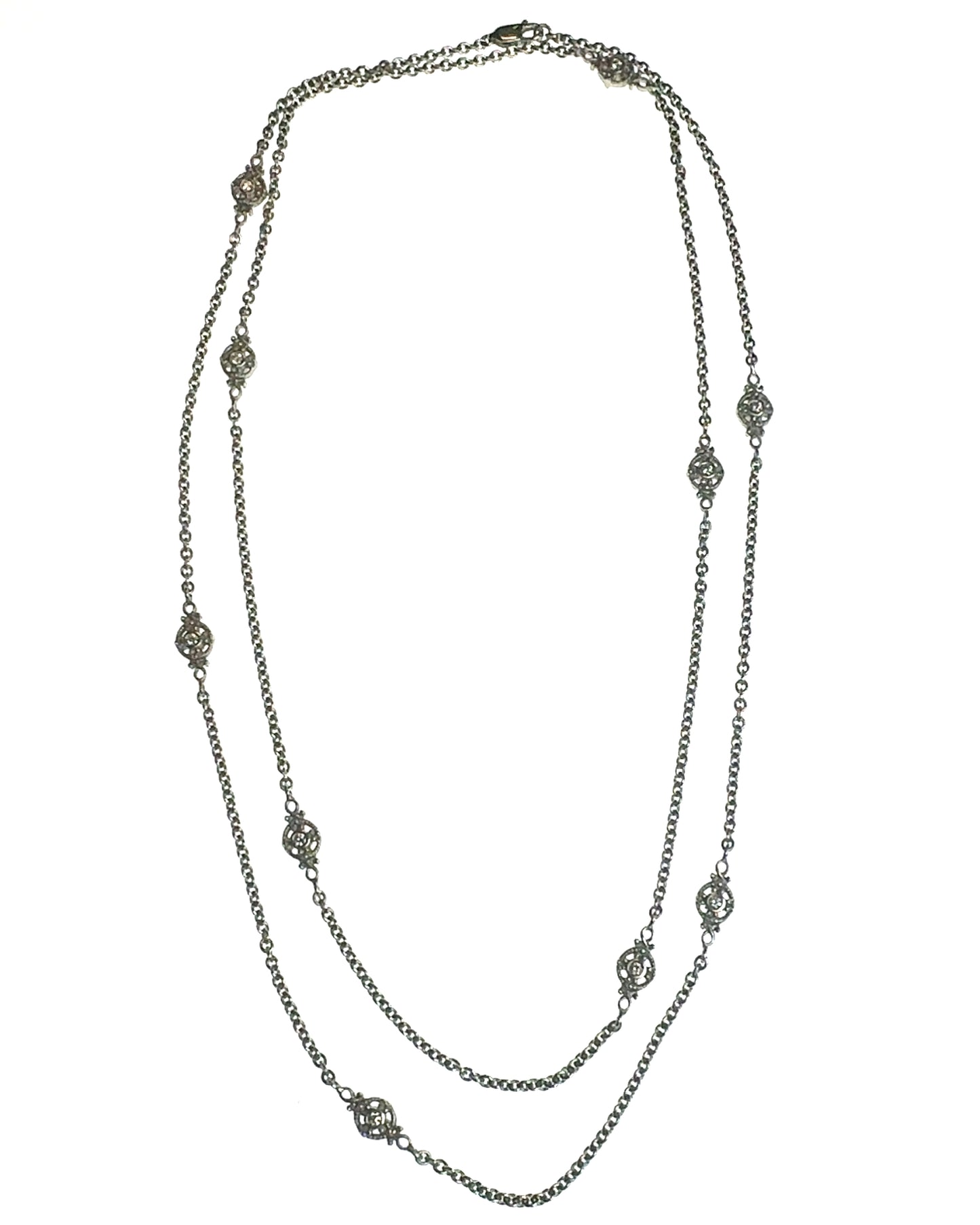 0.69CT Diamond Necklace 14k White Gold