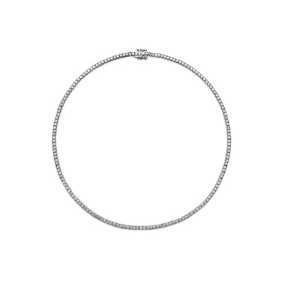 5.52CT Diamond Lab 4 Prong Tennis Necklace 14k White Gold