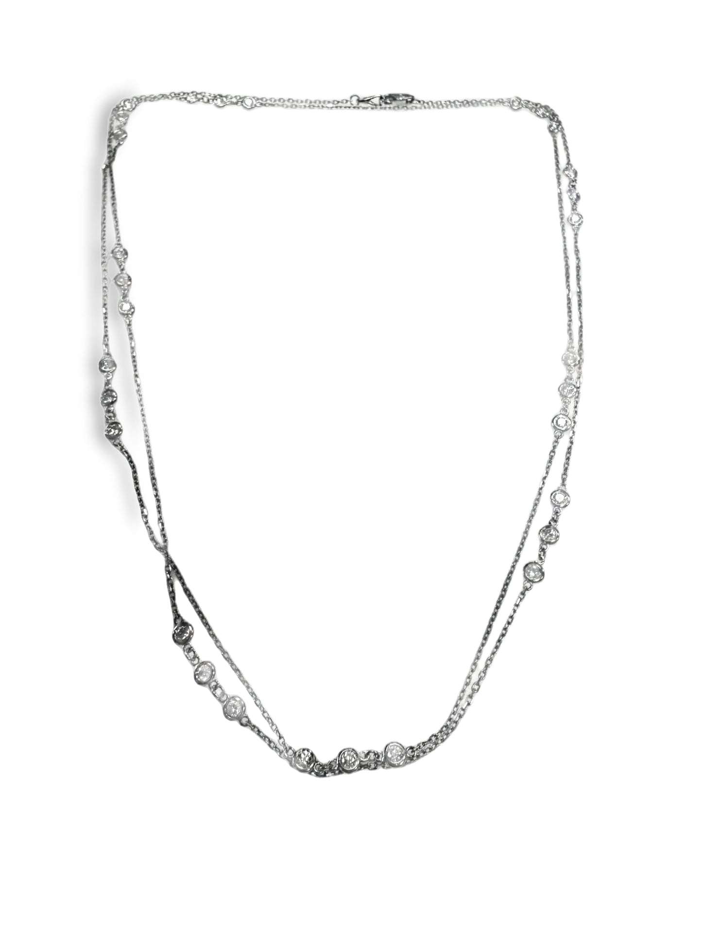 1.69CT Diamond Necklace 14k White Gold