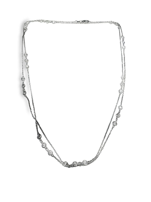 1.69CT Diamond Necklace 14k White Gold