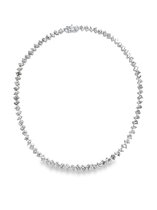 17.06CT Lab Diamond Necklace 14k White Gold