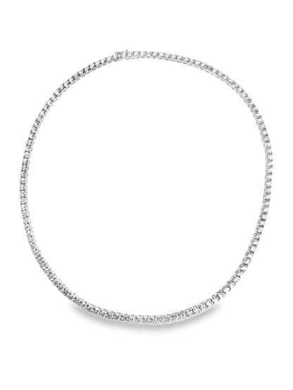 13.22CT Lab Diamond Necklace 14k White Gold
