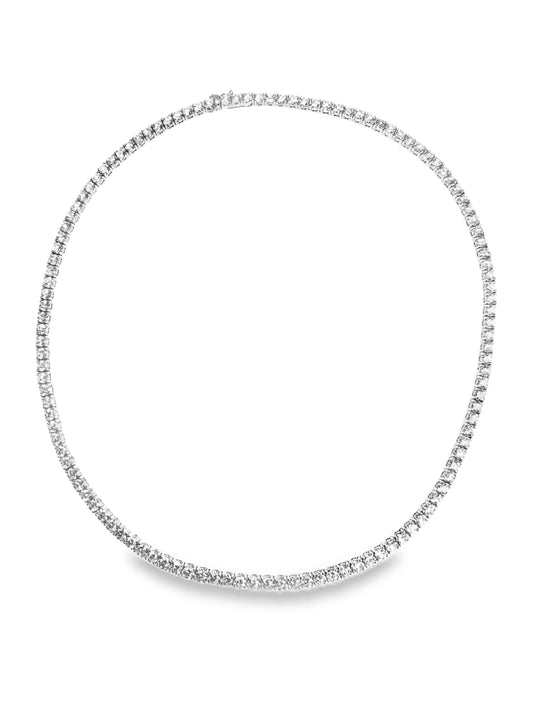 13.22CT Lab Diamond Necklace 14k White Gold