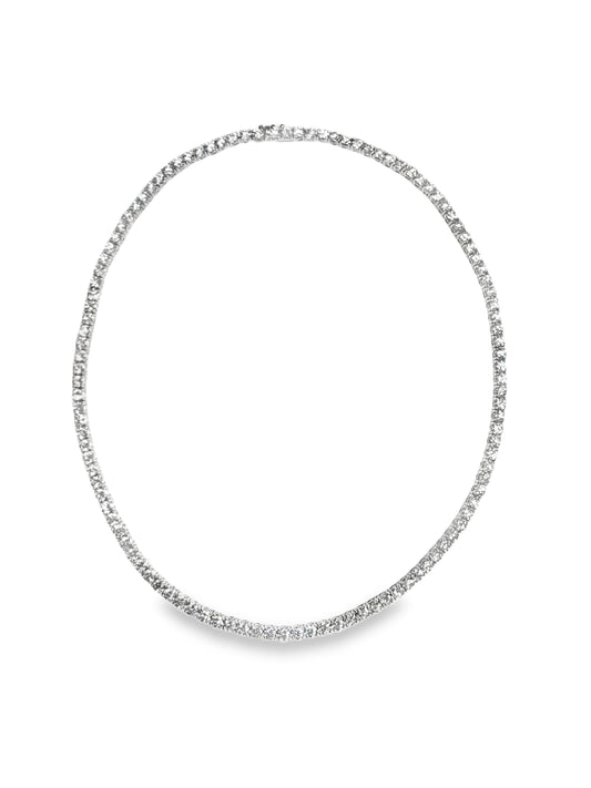 15.01 Ct Lab Diamond Necklace 14k White Gold