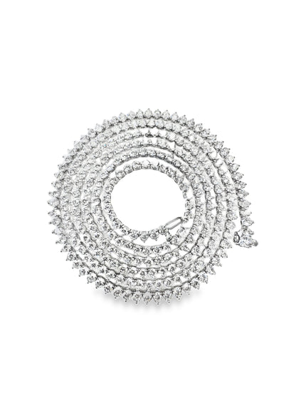 30.98CT Lab Diamond Necklace 14k White Gold