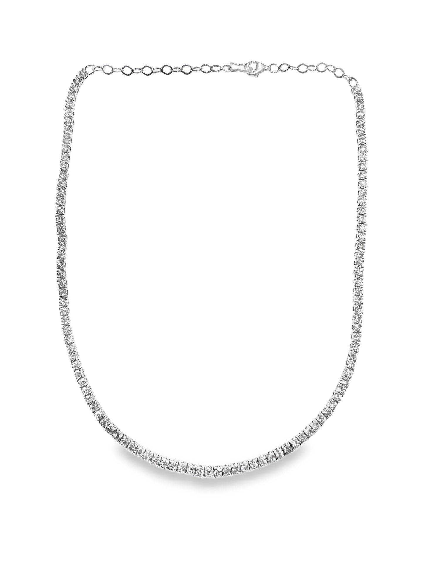 7.25CT Lab Diamond Necklace 14k White Gold