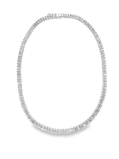 58.52Ct Lab Diamond Necklace 14k White Gold