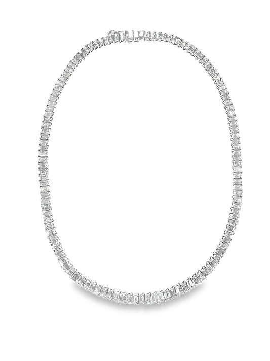 58.52Ct Lab Diamond Necklace 14k White Gold
