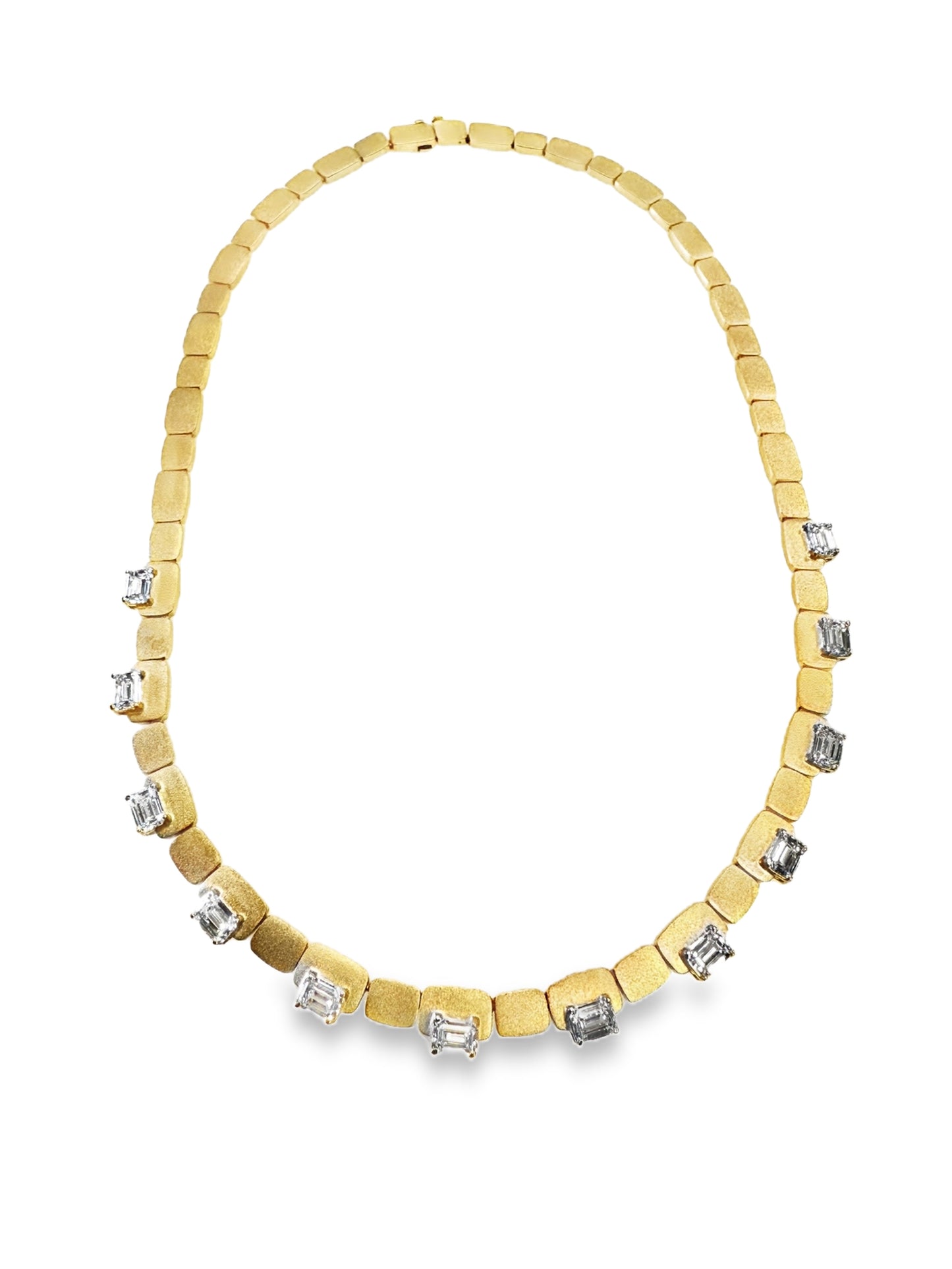 6.20CT Lab Diamond Necklace 14k Yellow Gold