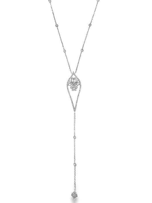 0.90CT Diamond Pendant 14k White Gold