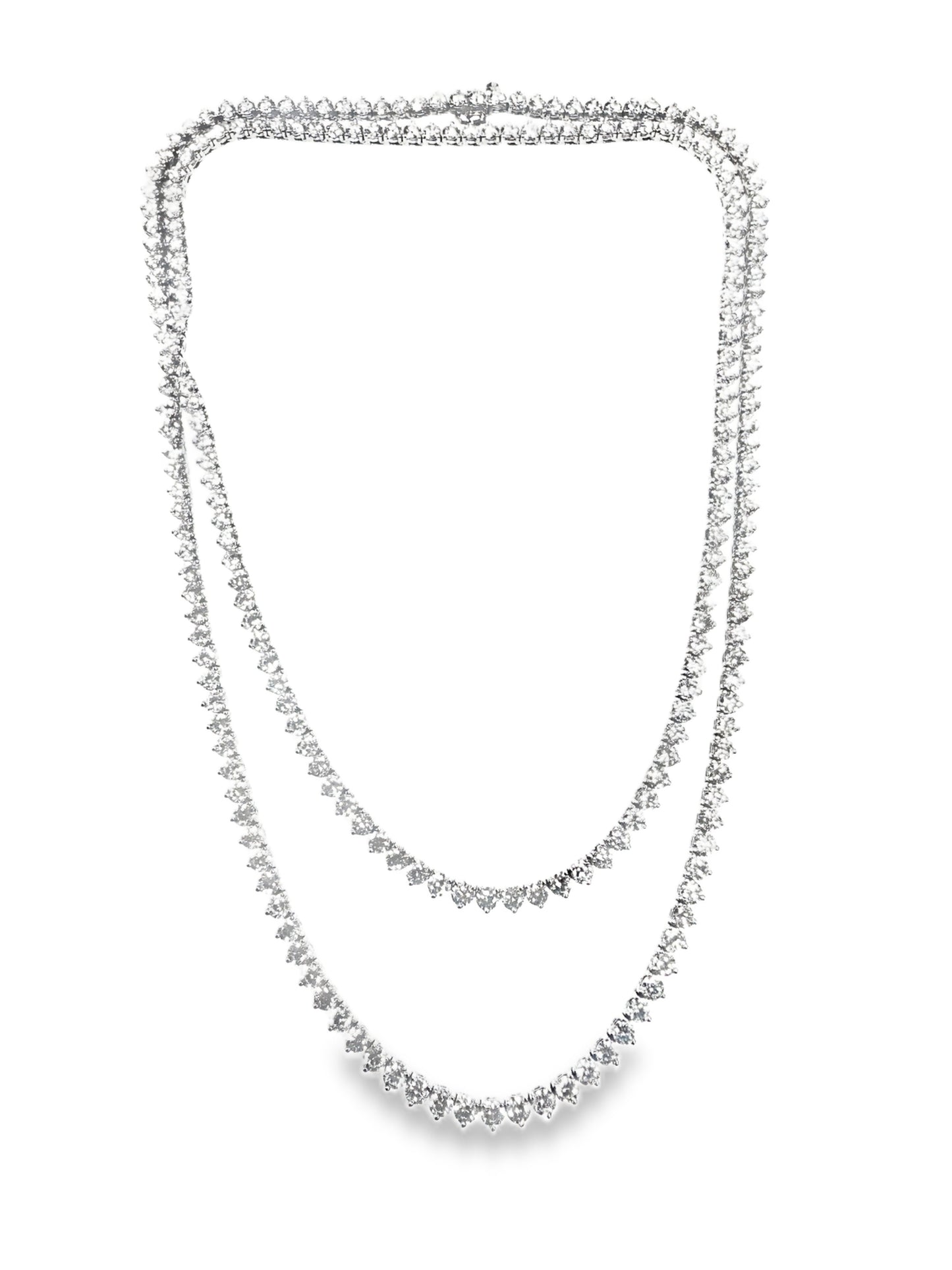 36.28CT Lab Diamond Necklace 14k White Gold